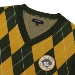 MALBON X PTM ARGYLE INTARSIA KNIT VEST -Fashion Starts Shop M 7911 PTM YELLOW 2