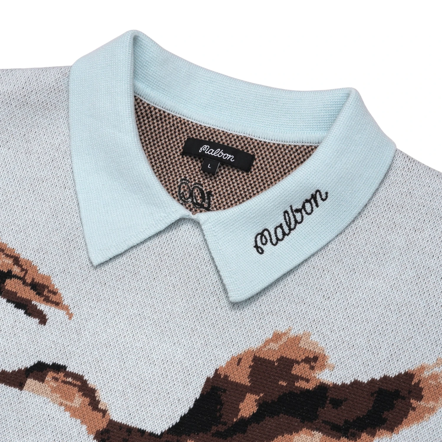 Malbon x 100 Thieves Buckshot Knit LS Polo Malbon X 100 Thieves Buckshot Knit LS Polo -Fashion Starts Shop M 8504 MLT 2