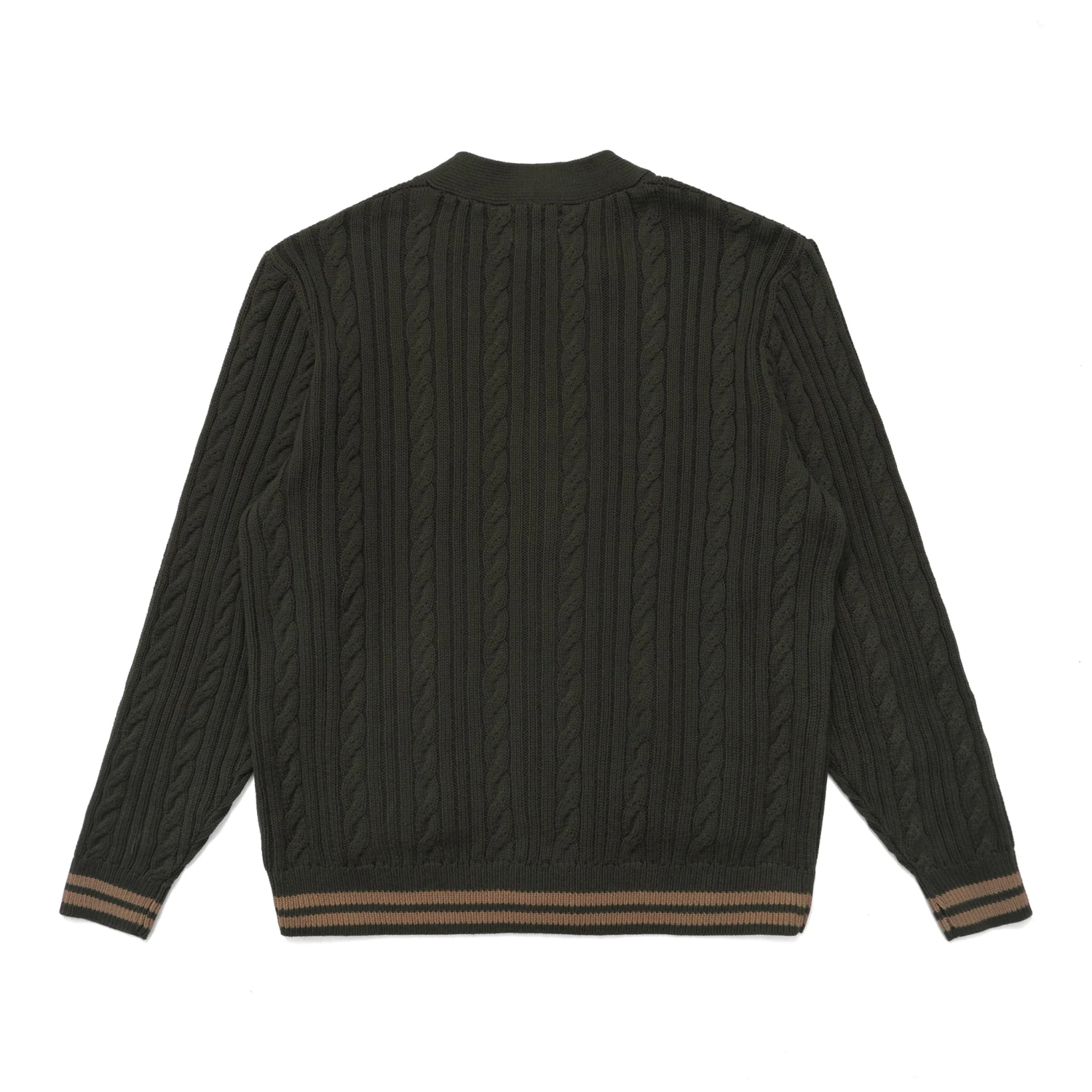 MALBON X BUDWEISER PLAYERS CABLE KNIT CARDIGAN MALBON X BUDWEISER PLAYERS CABLE KNIT CARDIGAN -Fashion Starts Shop M 8575 OLV 3