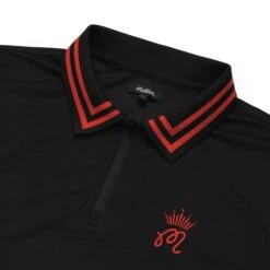 MALBON X BUDWEISER PERFORMANCE ZIP POLO -Fashion Starts Shop M 8578 BLK RED 2