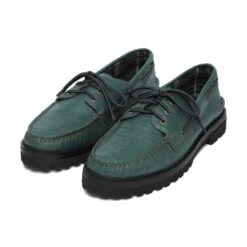 Malbon X Sperry Vibram Lug 3-Eye (MENS) -Fashion Starts Shop MalbonxSperry3EyeCrocBoatShoeGreen6