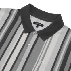 VERTICAL STRIPE JERSEY POLO -Fashion Starts Shop VerticalStripeJerseyPoloGrey2