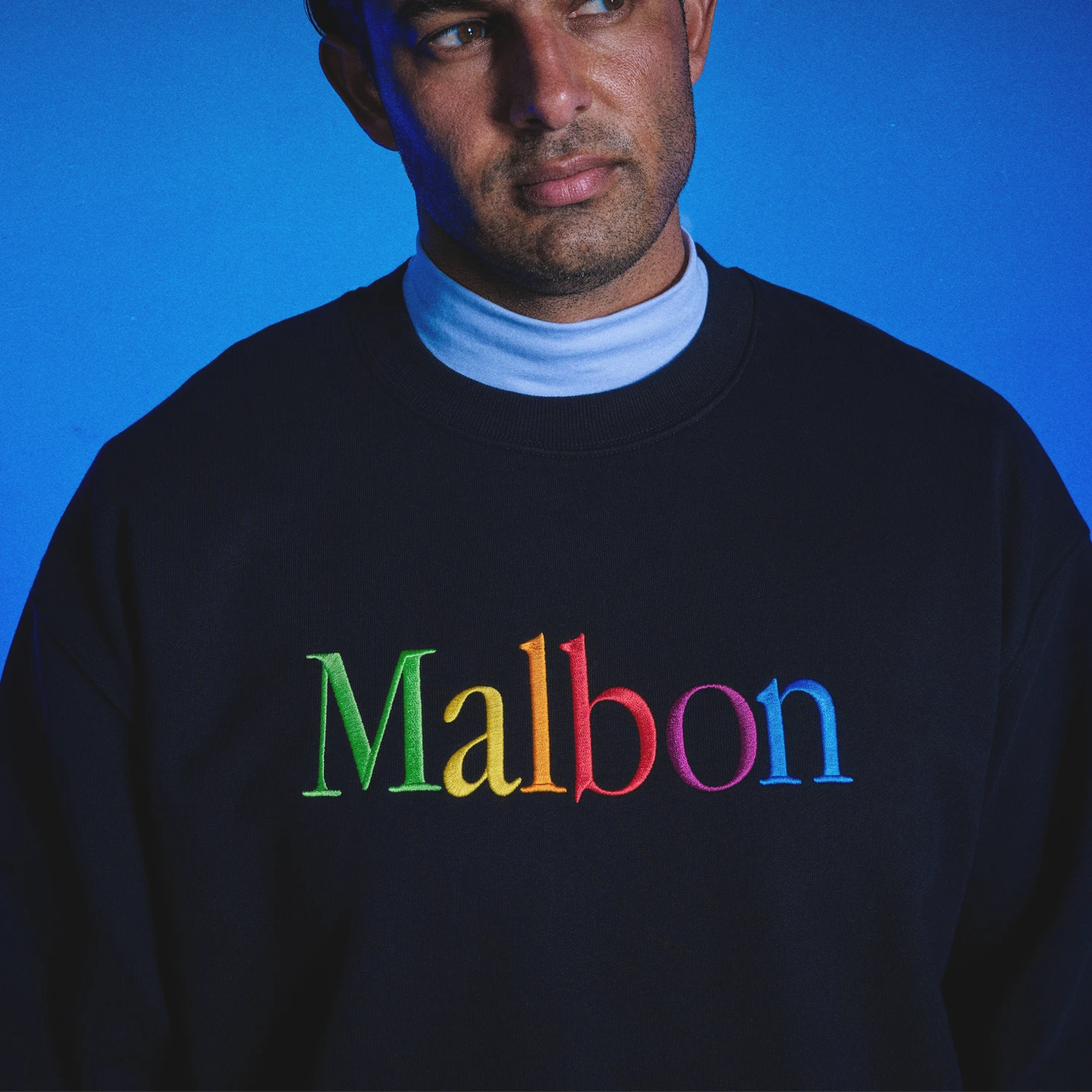 Malbon x Beams Rainbow Crewneck Malbon X Beams Rainbow Crewneck -Fashion Starts Shop beams crewneck black